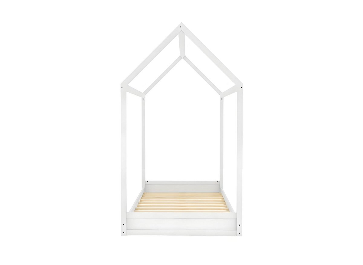 Lit cabane en bois blanc 90 x 190 cm POPY