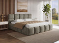 Lit coffre en velours chiné vert olive 180x200 cm BUBBLE