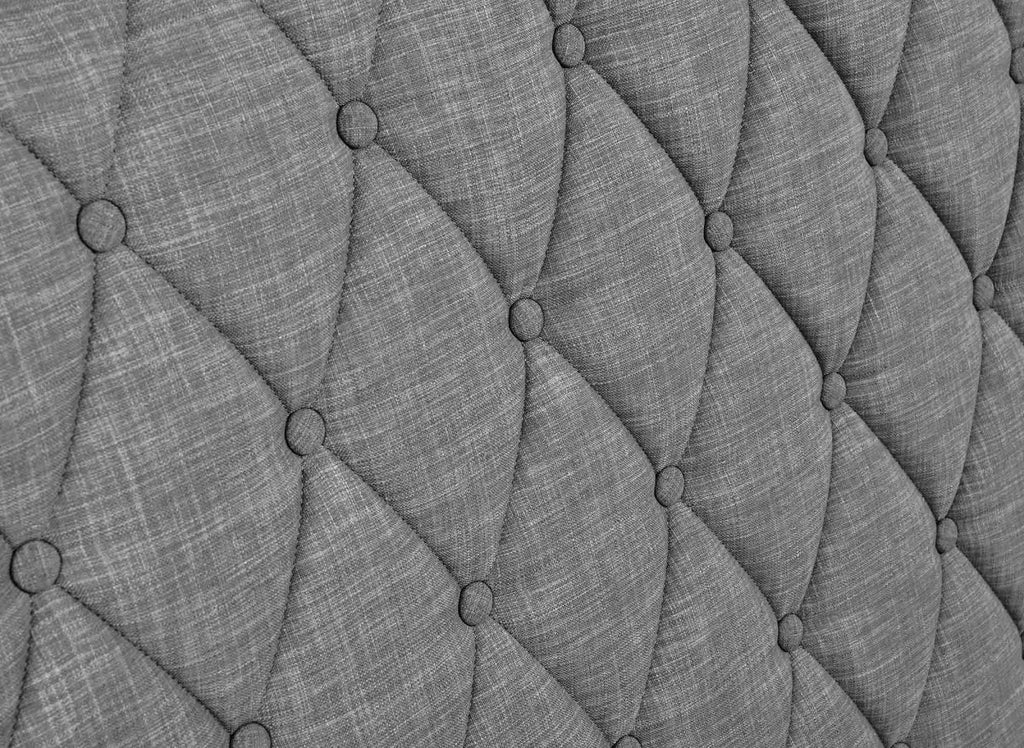 Lit double avec 4 tiroirs en lin gris 140x190 cm LEANDRE