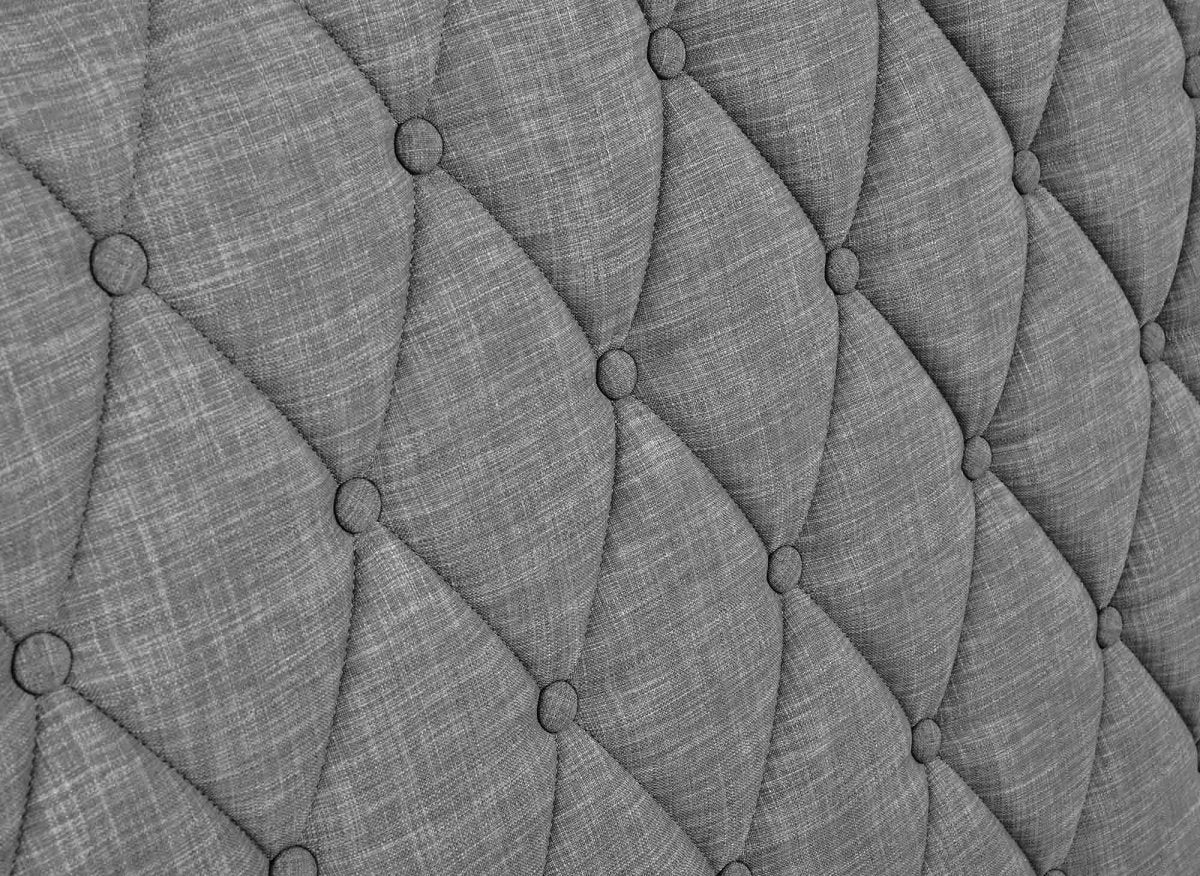 Lit double avec 4 tiroirs en lin gris 140x190 cm LEANDRE