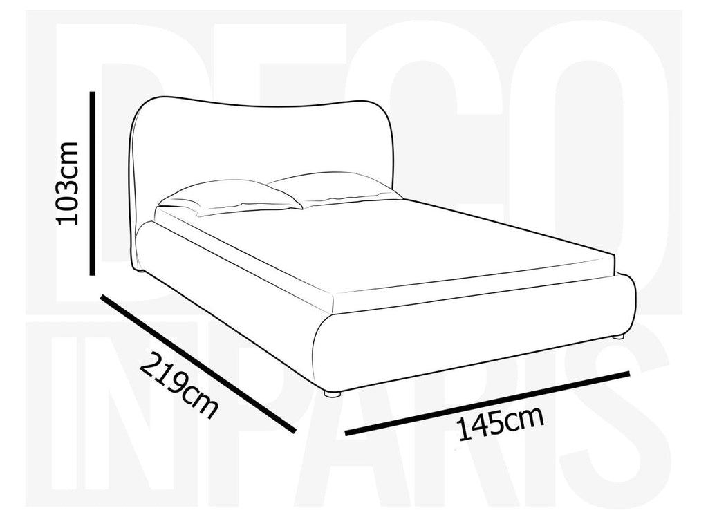 Lit double effet peau de mouton blanc écru PAMELA 140 x 190 cm