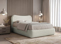 Lit double effet peau de mouton blanc écru PAMELA 140 x 190 cm
