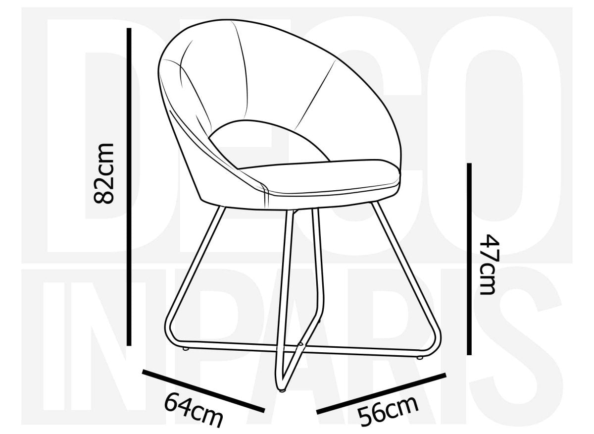 Lot de 2 chaises design en velours beige PETRA