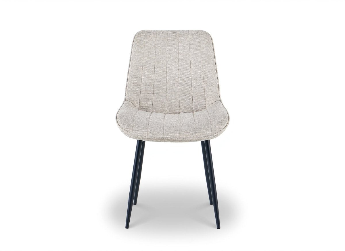 Lot de 4 chaises en tissu beige LOREVA