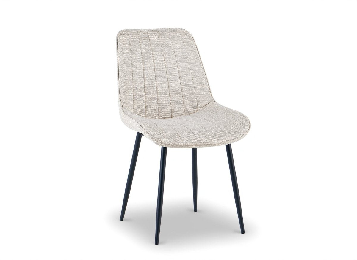 Lot de 4 chaises en tissu beige LOREVA