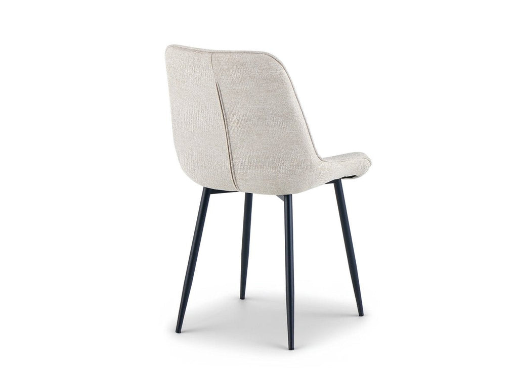 Lot de 4 chaises en tissu beige LOREVA