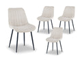 Lot de 4 chaises en tissu beige LOREVA