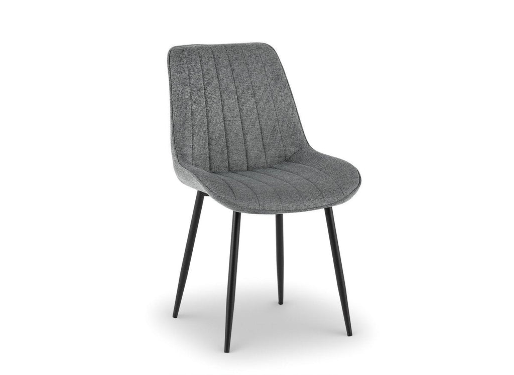 Lot de 4 chaises en tissu gris LOREVA