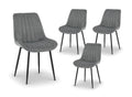 Lot de 4 chaises en tissu gris LOREVA
