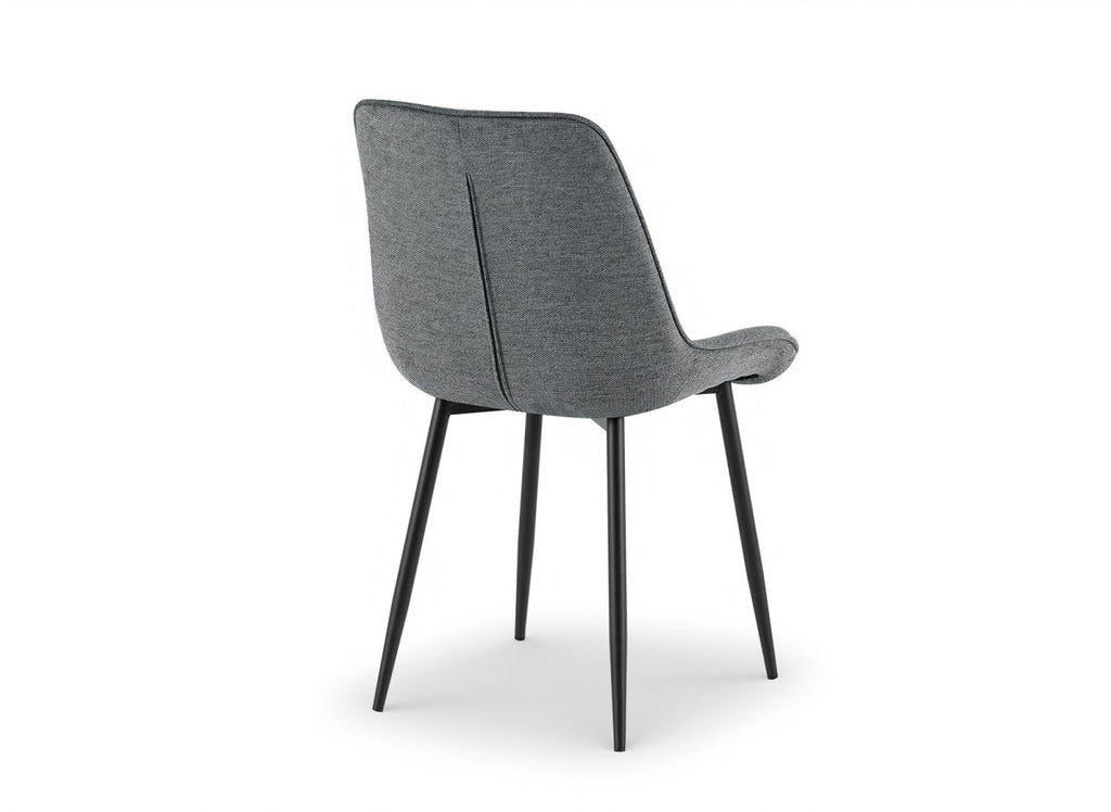 Lot de 4 chaises en tissu gris LOREVA