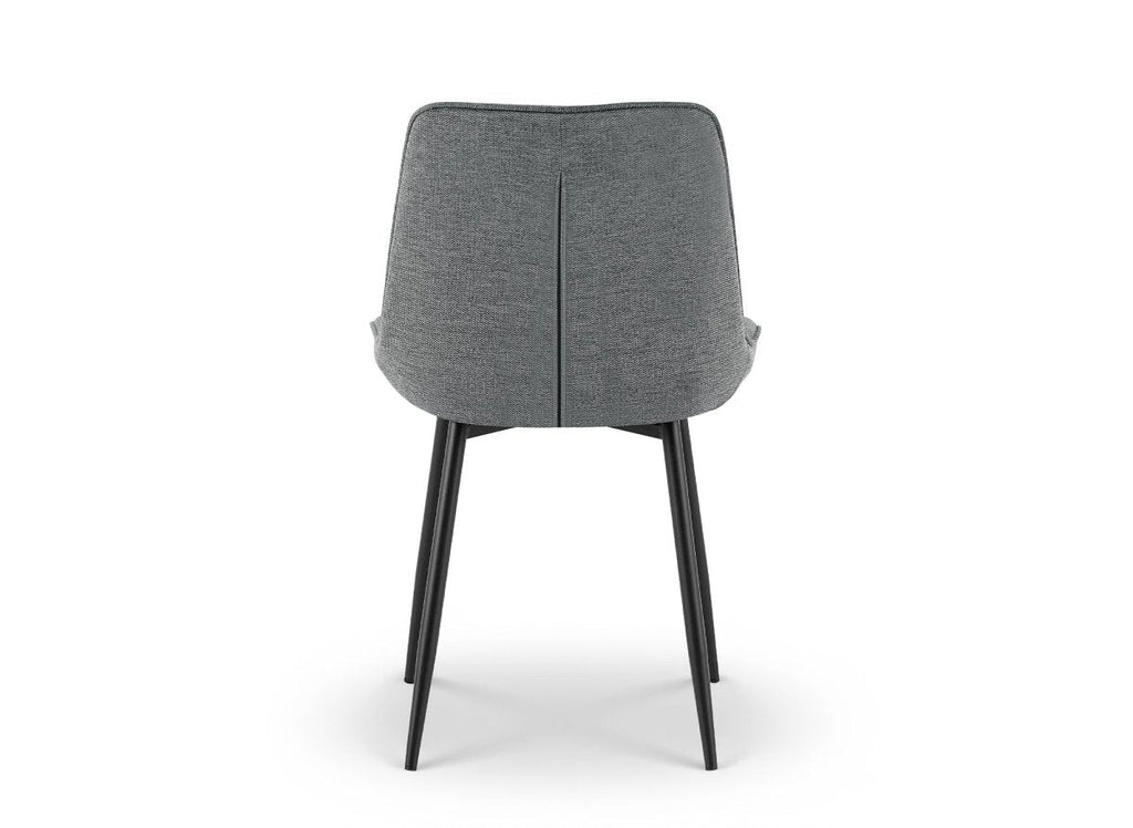 Lot de 4 chaises en tissu gris LOREVA