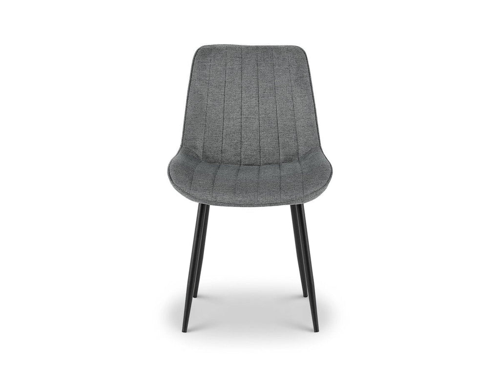Lot de 4 chaises en tissu gris LOREVA