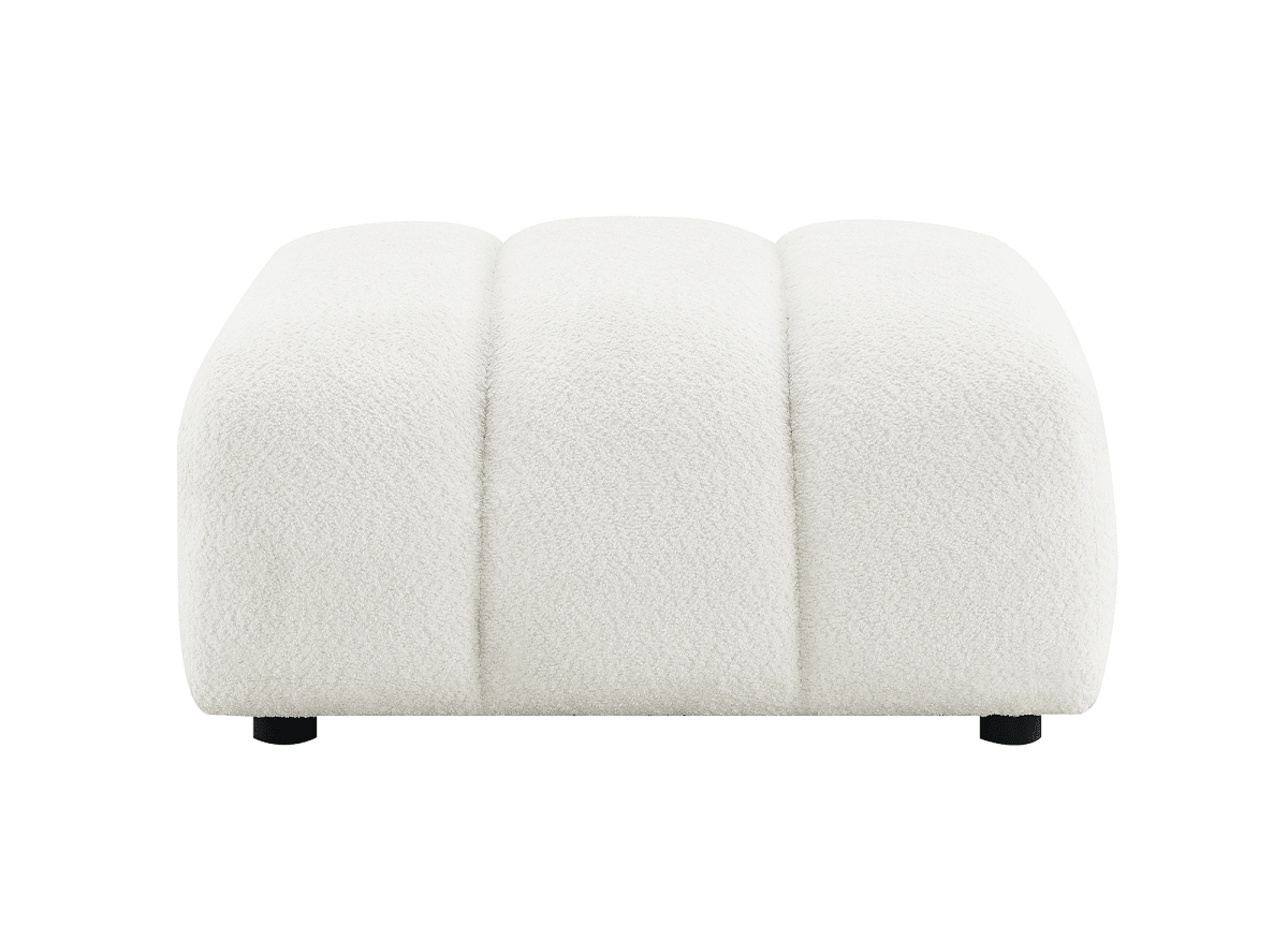 Pouf en tissu bouclette écru AELIS