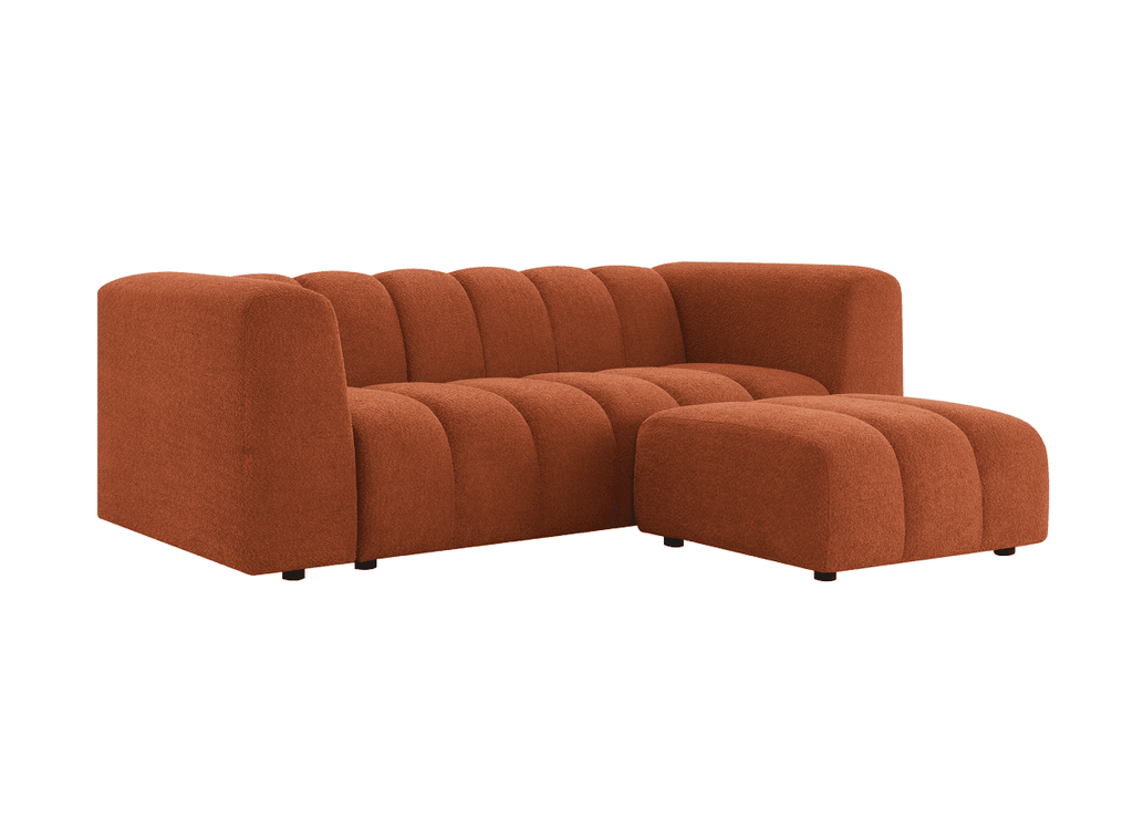 Pouf en tissu bouclette terracotta AELIS