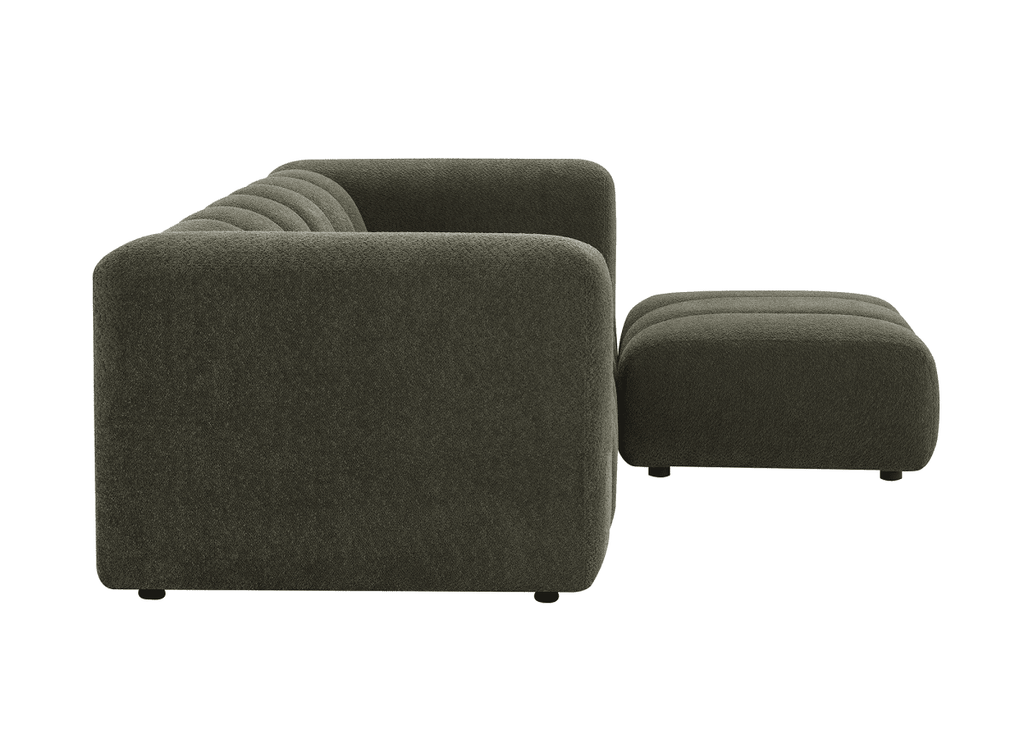 Pouf en tissu bouclette vert AELIS