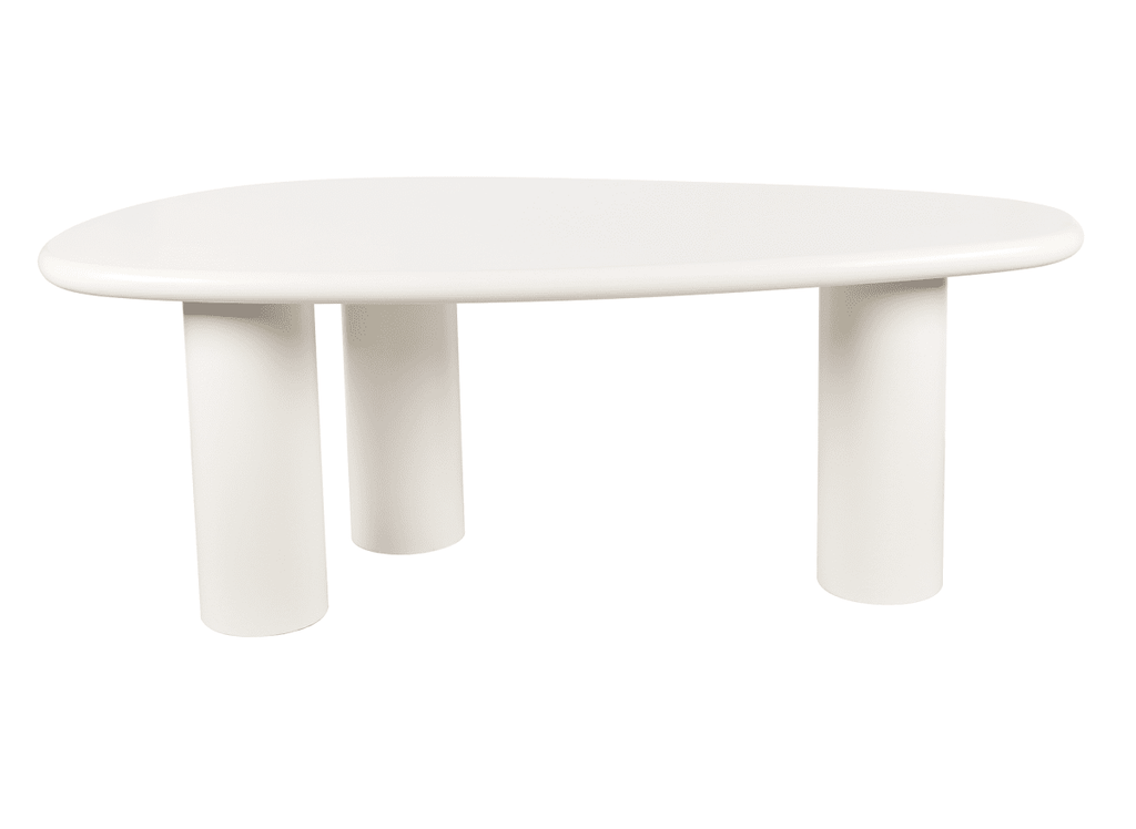 Table à manger asymétrique blanc 8 personnes 200cm AVELINE