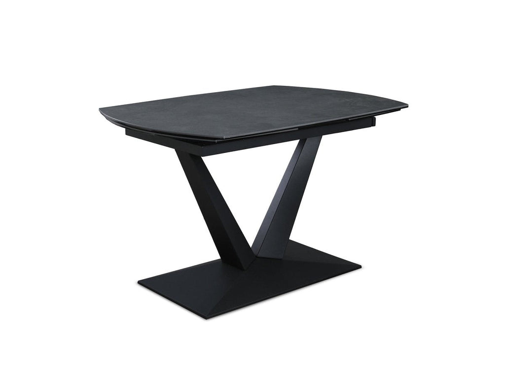 Table à manger extensible en céramique noire 8 personnes 120-180 cm ELIAD