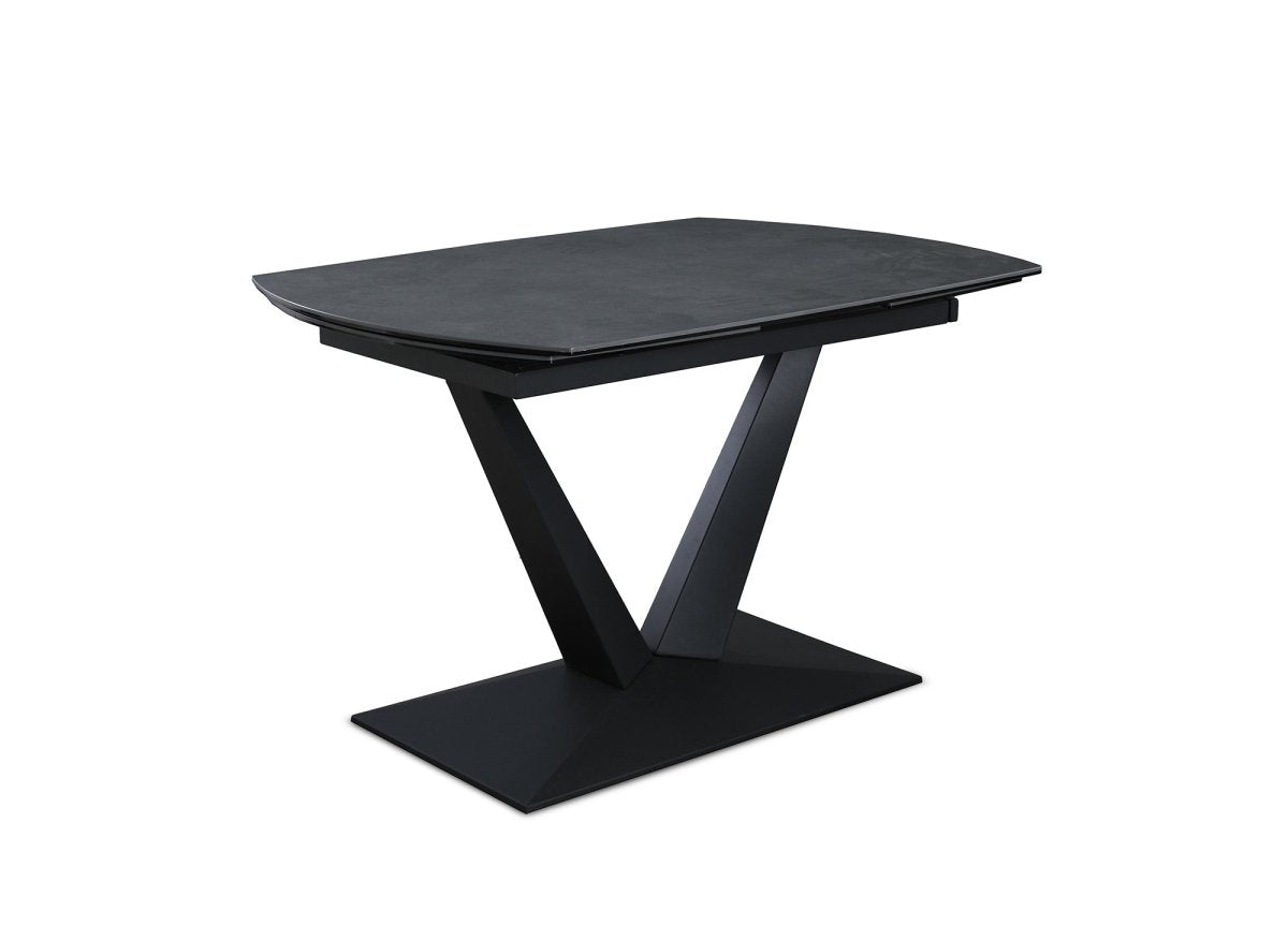 Table à manger extensible en céramique noire 8 personnes 120-180 cm ELIAD