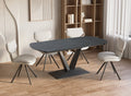 Table à manger extensible en céramique noire 8 personnes 120-180 cm ELIAD