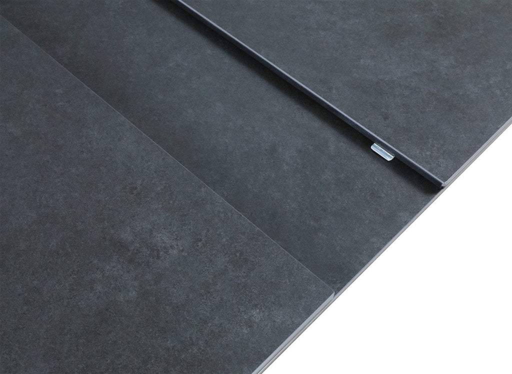 Table à manger extensible pieds métal marron plateau céramique 180-240 cm MILANO