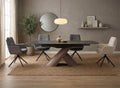 Table à manger extensible pieds métal marron plateau céramique 180-240 cm MILANO
