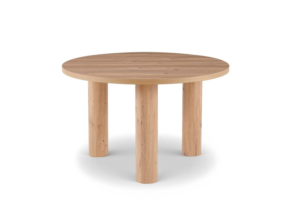 Table à manger ronde effet bois 120cm LORINA