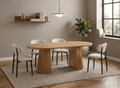 Table à manger ronde extensible en bois clair 120-200cm HEKA