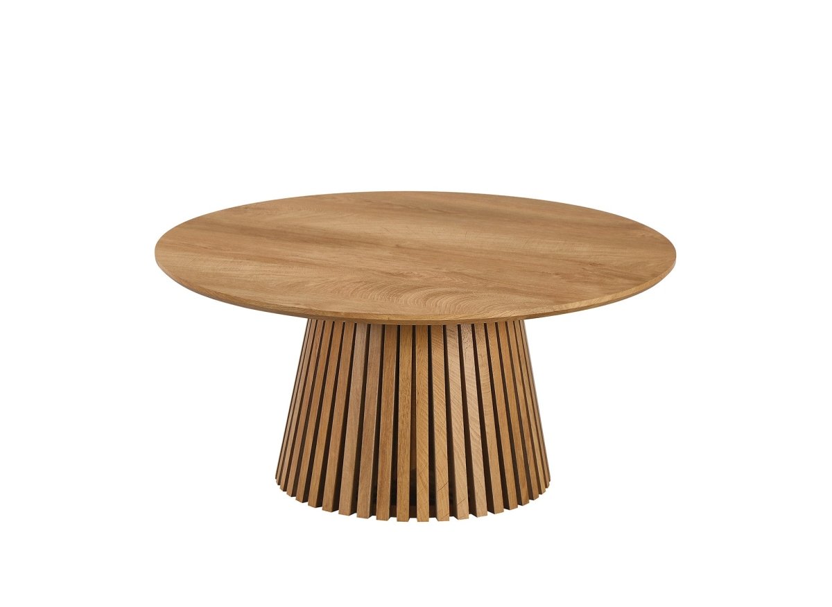 Table basse ronde en bois clair HEKA