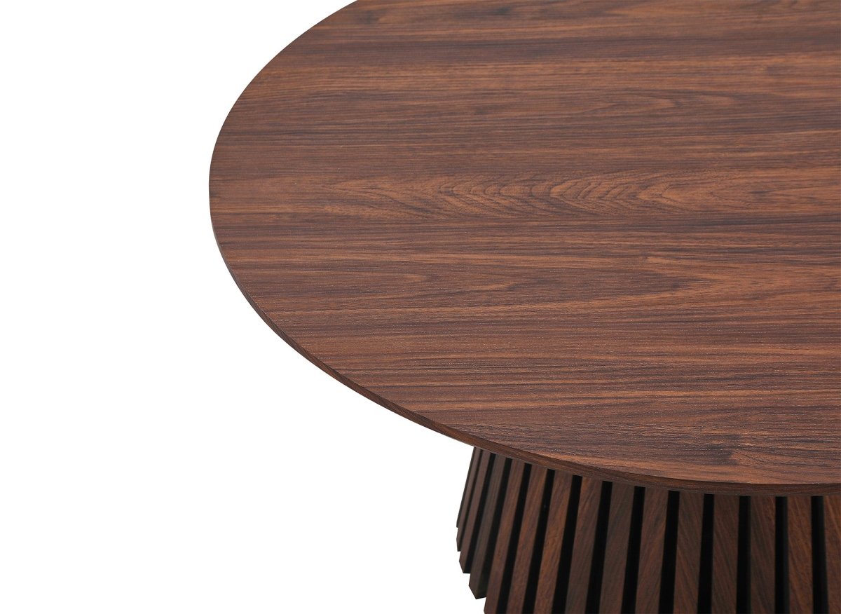 Table basse ronde en bois foncé HEKA
