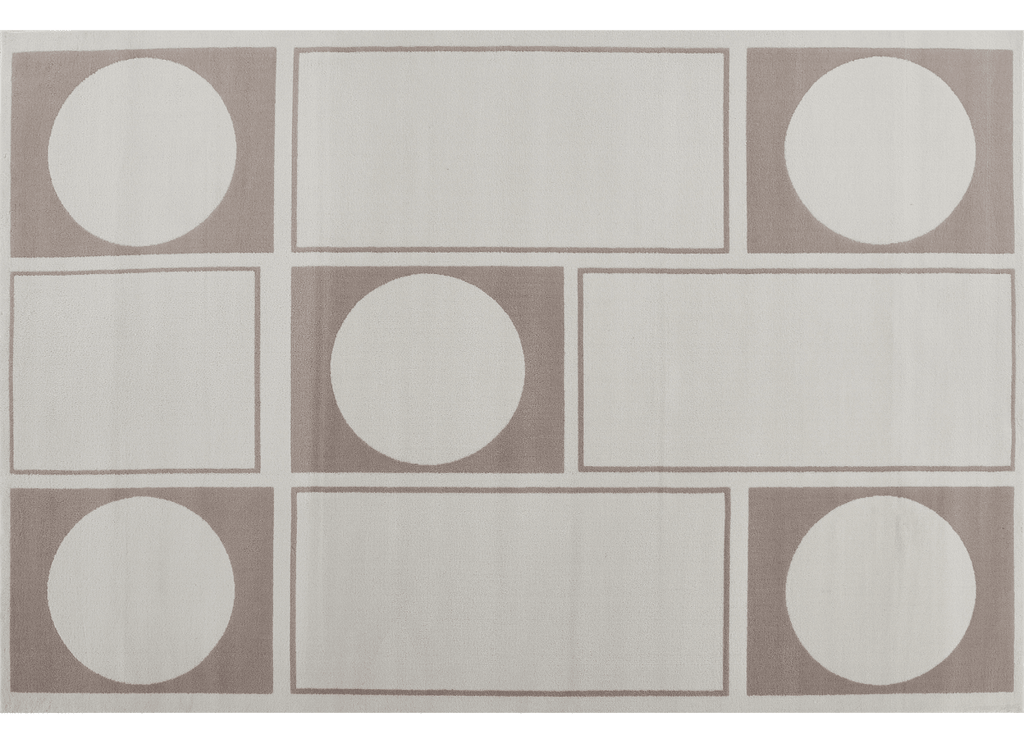 Tapis à formes géométriques beige et marron 160 x 230 cm SIENNA