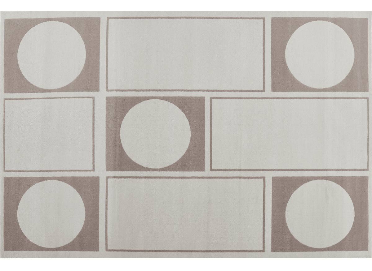 Tapis à formes géométriques beige et marron 200 x 290 cm SIENNA