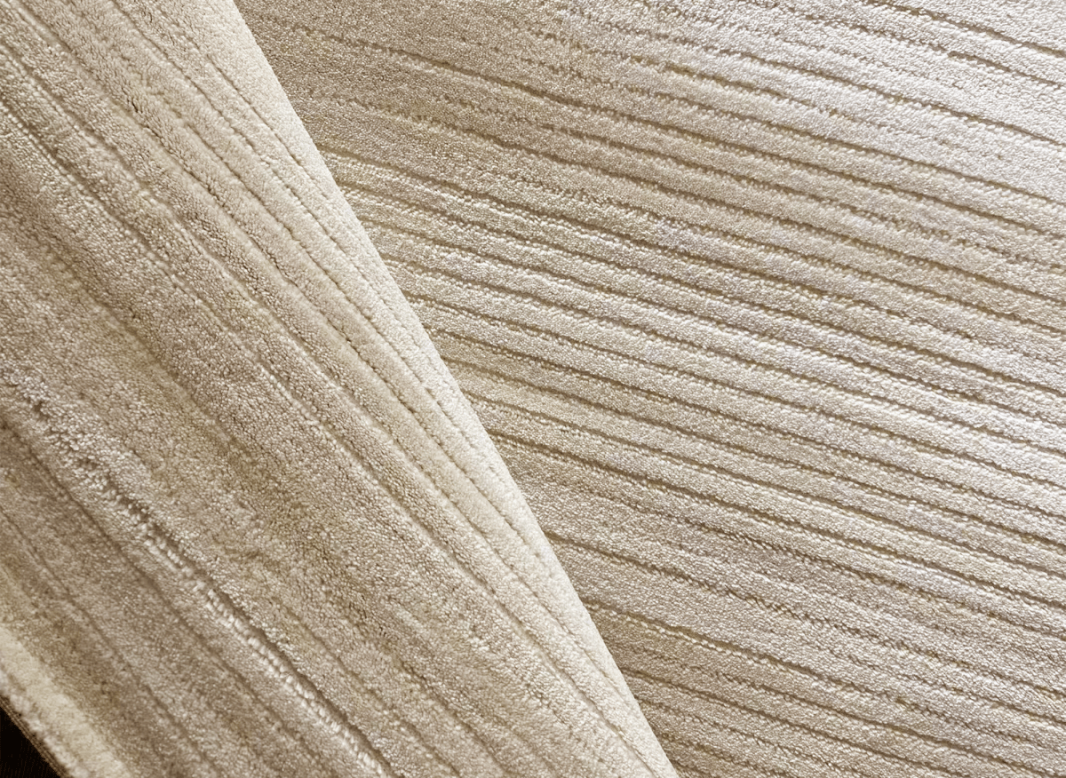 Tapis beige à effet striée 160 x 230 cm LATTE