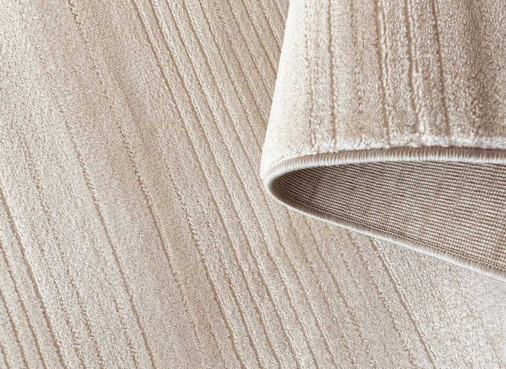 Tapis beige à effet striée 160 x 230 cm LATTE
