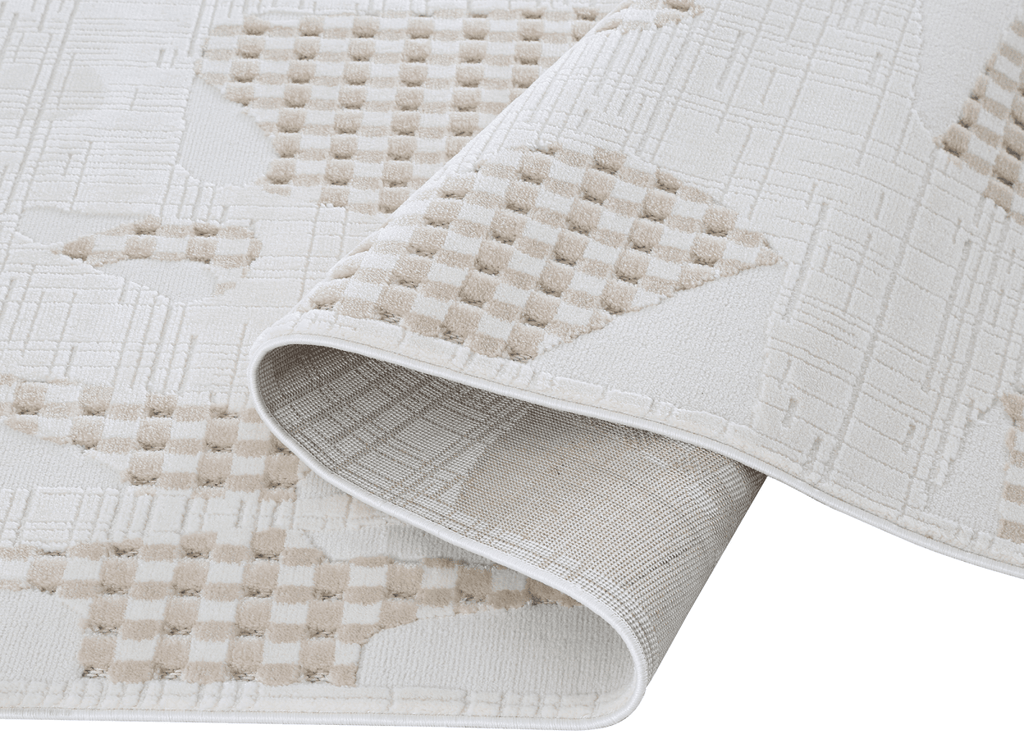 Tapis beige à motifs 160 x 230 cm BRUME