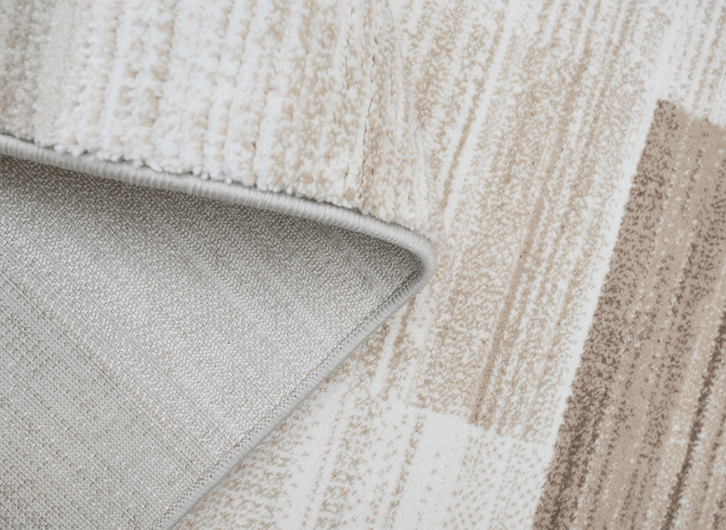 Tapis beige à motifs rectangulaires 160 x 230 cm NOMADE
