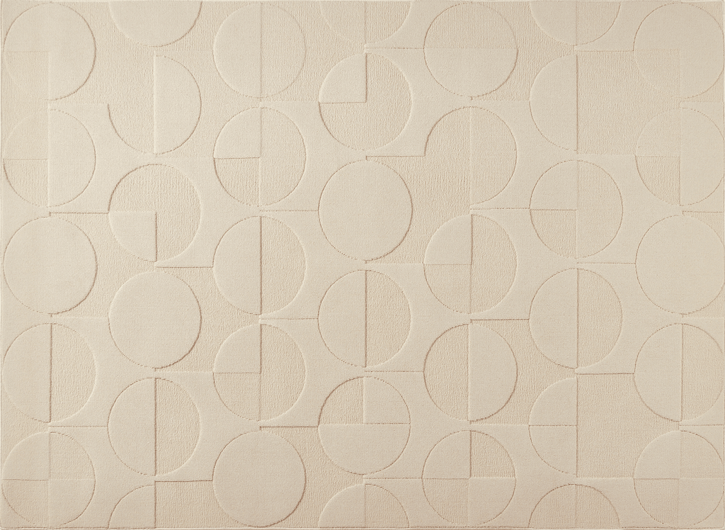 Tapis beige à motifs ronds 160 x 230 cm PURO