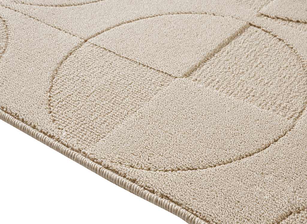 Tapis beige à motifs ronds 160 x 230 cm PURO