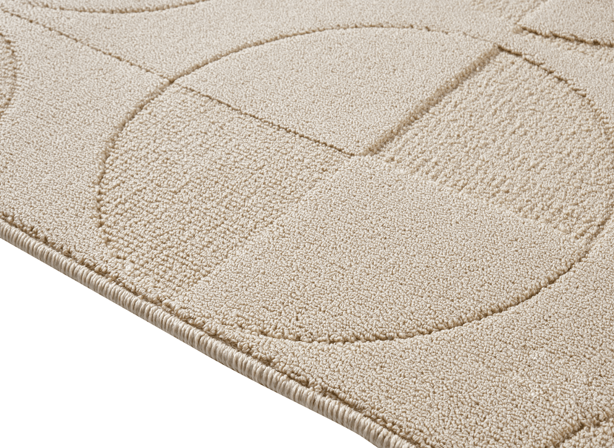 Tapis beige à motifs ronds 200 x 290 cm PURO