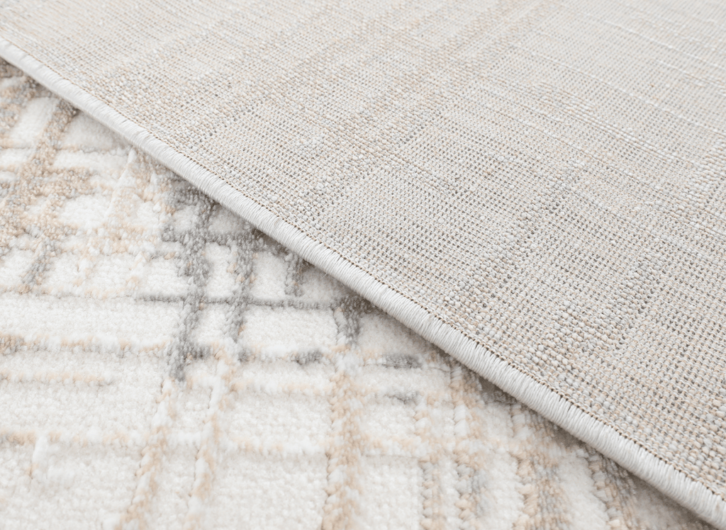 Tapis beige à motifs striés gris 160 x 230 cm PEKIN
