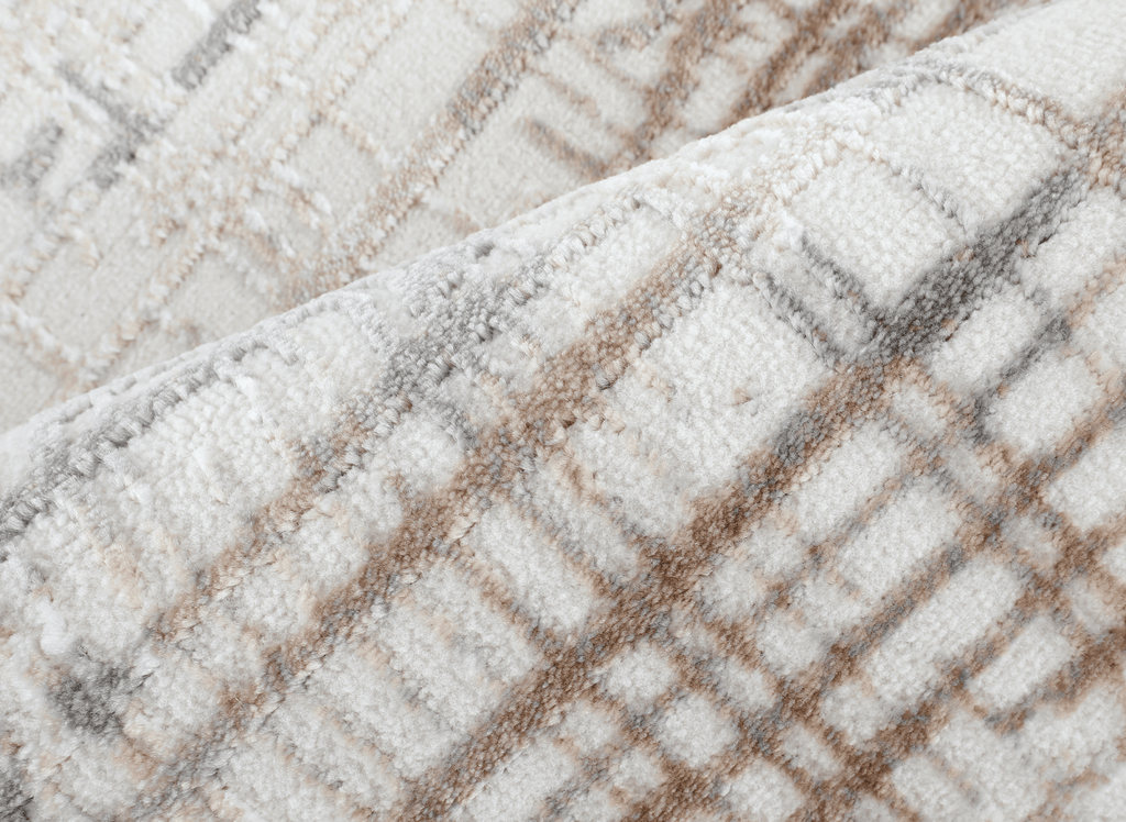 Tapis beige à motifs striés gris 160 x 230 cm PEKIN