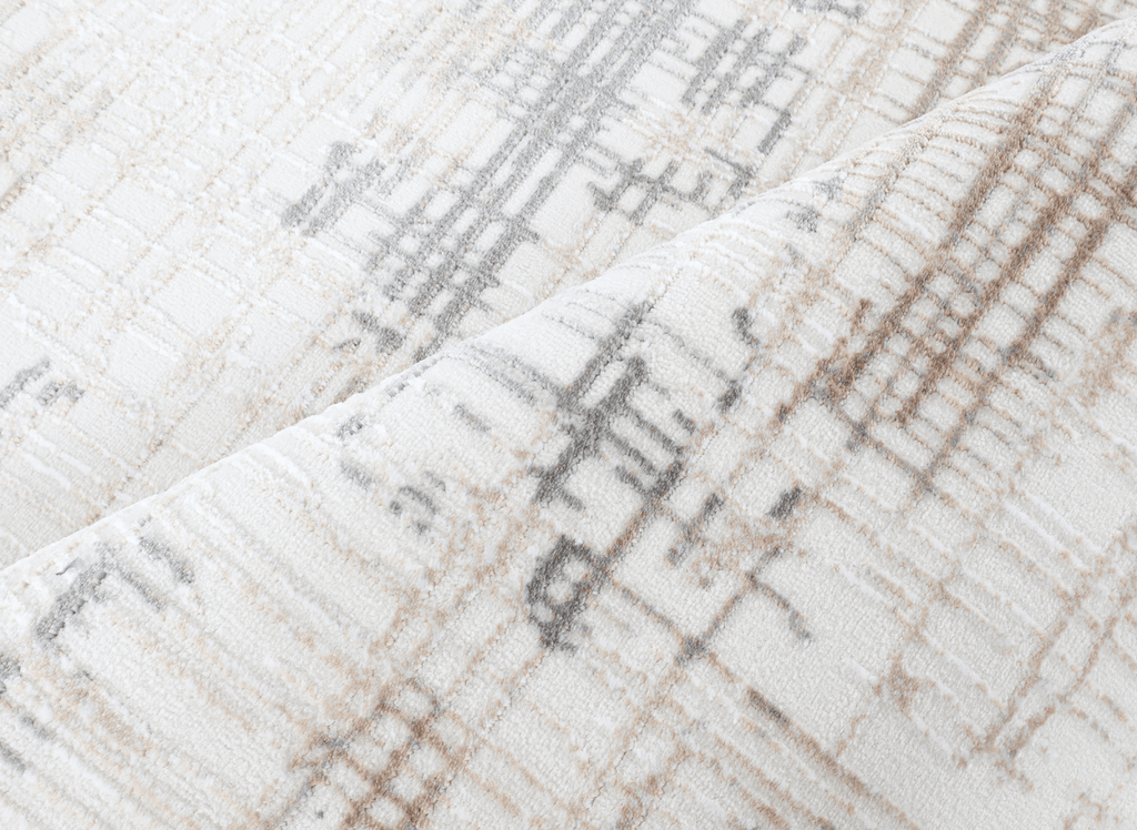 Tapis beige à motifs striés gris 160 x 230 cm PEKIN
