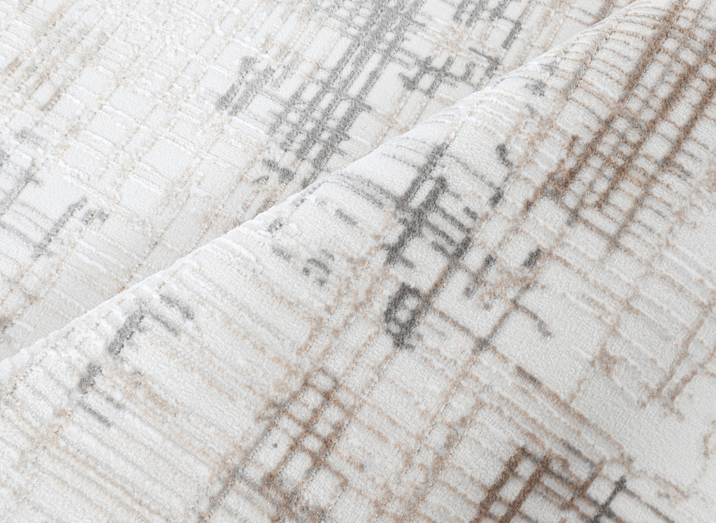 Tapis beige à motifs striés gris 160 x 230 cm PEKIN