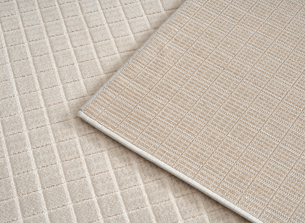 Tapis beige à petits carreaux 160 x 230 cm TALO