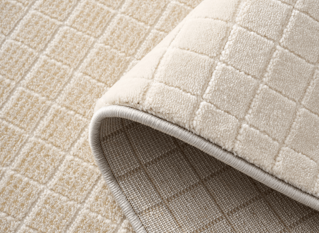 Tapis beige à petits carreaux 160 x 230 cm TALO