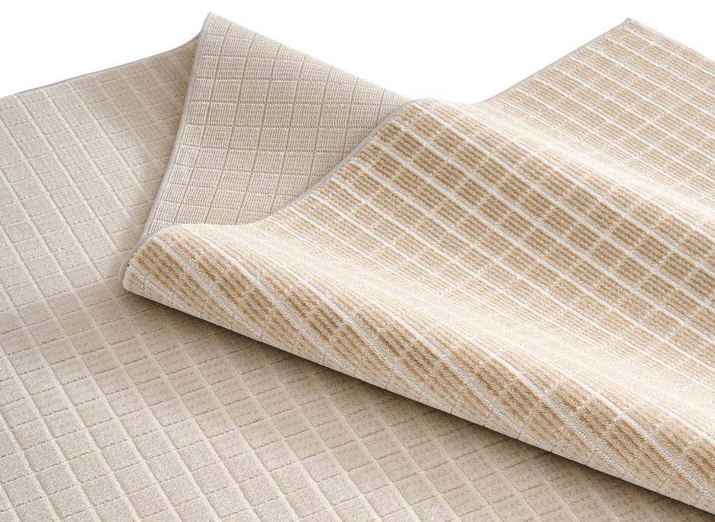 Tapis beige à petits carreaux 160 x 230 cm TALO