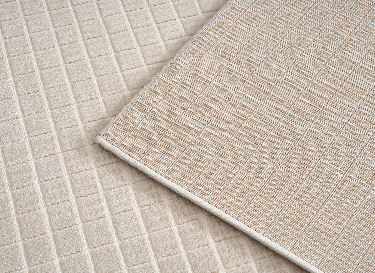 Tapis beige à petits carreaux 200 x 290 cm TALO