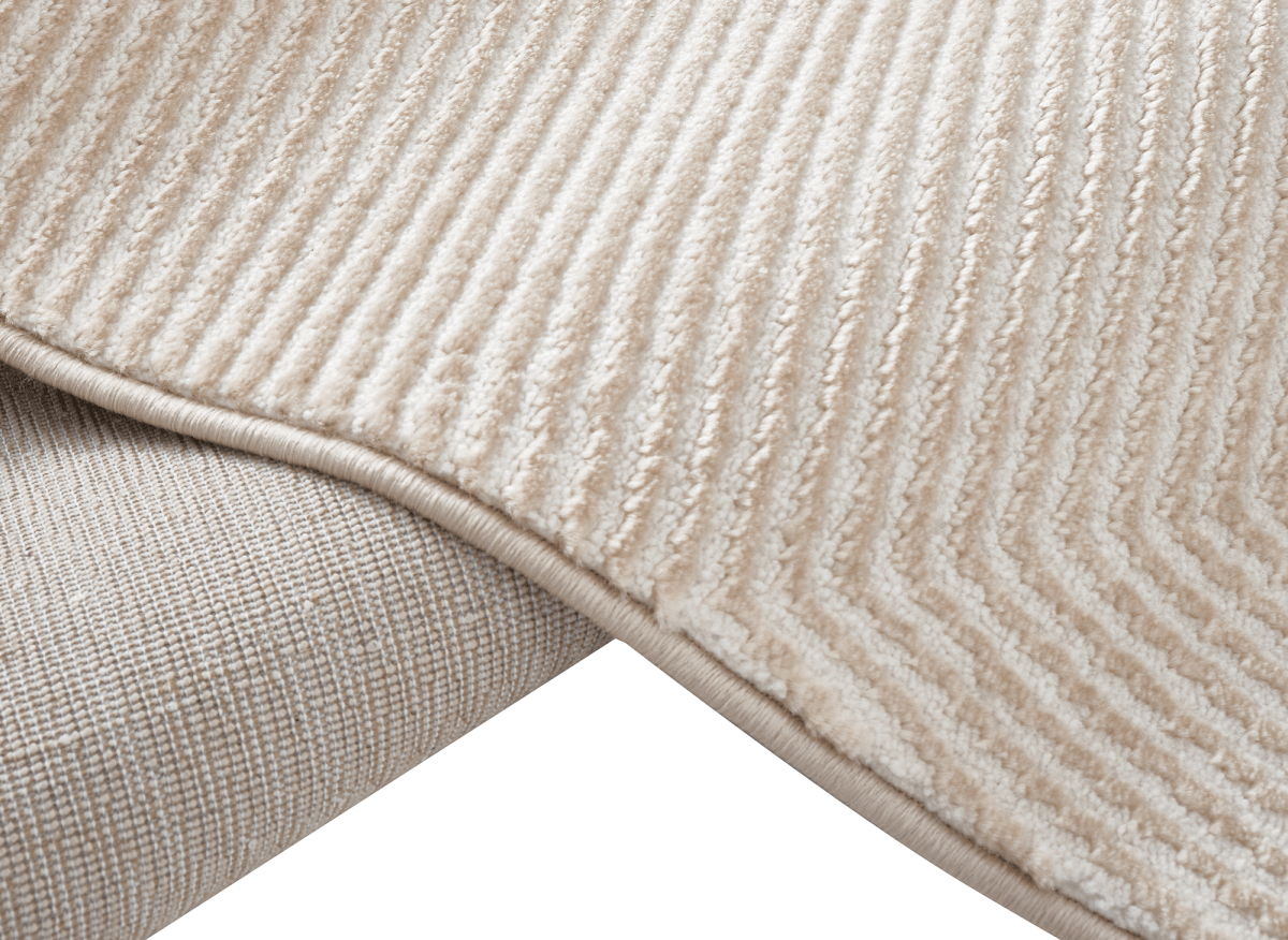 Tapis beige et blanc motif chevron 160 x 230 cm HERRING