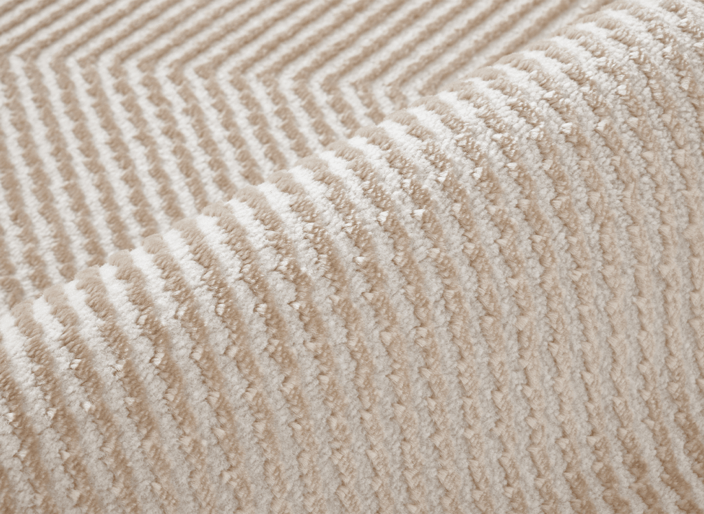 Tapis beige et blanc motif chevron 160 x 230 cm HERRING