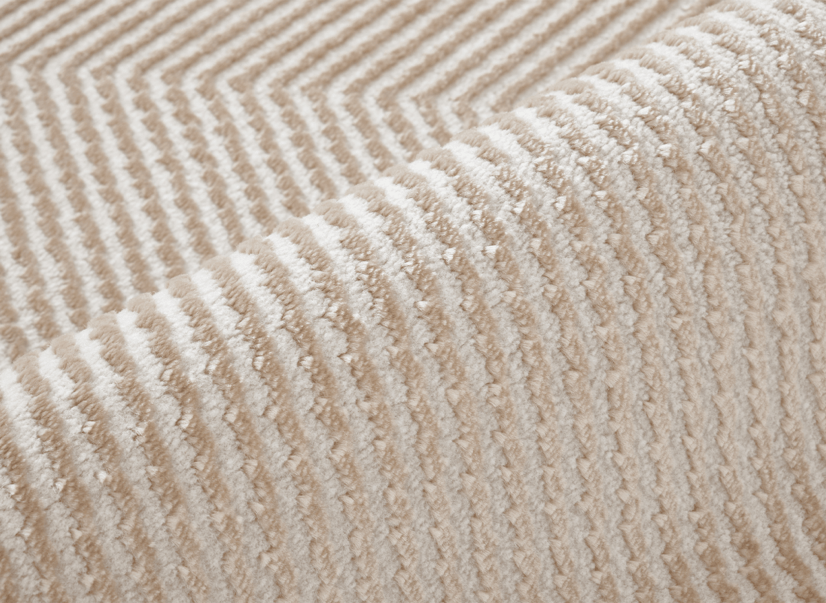 Tapis beige et blanc motif chevron 160 x 230 cm HERRING