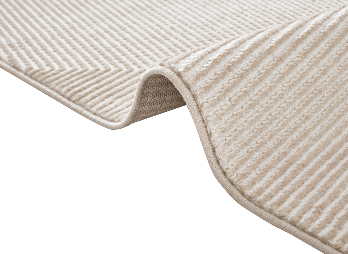 Tapis beige et blanc motif chevron 160 x 230 cm HERRING